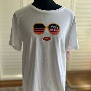 Kate Spade white T-Shirt with Las Vegas Sunglasses Graphic